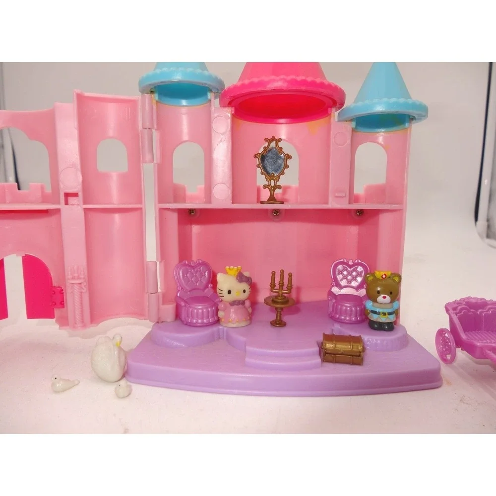 Hello Kitty Castle king queen Blue Box play set Toho Polly Pocket miniature Rare